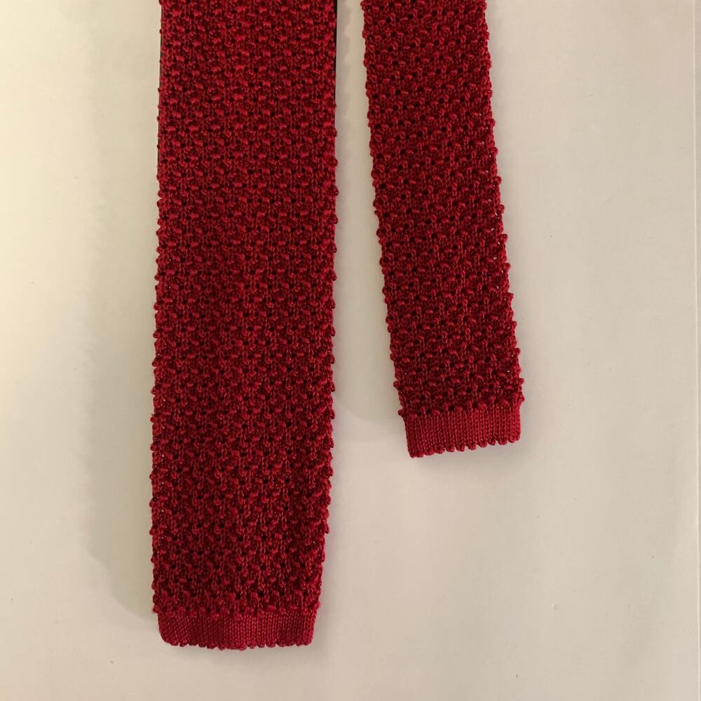 PERSONALITY Red Knit Wool Blend Tie